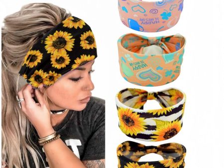 Wholesale Boho Yoga Sports Printed Solid Color Headband Discount