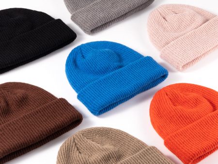 Wholesale All-match Solid Color Wool Knitted Hat For Discount