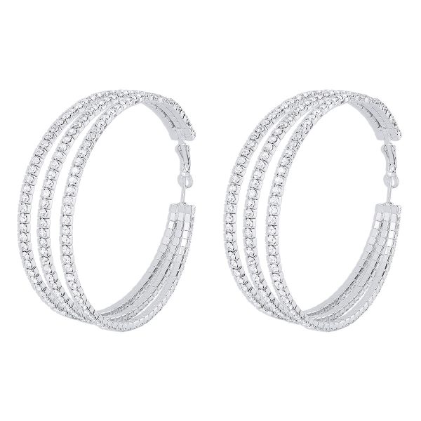 Wholesale Retro Exaggerated Multi-layered Circle Full Diamond Earrings Fashion