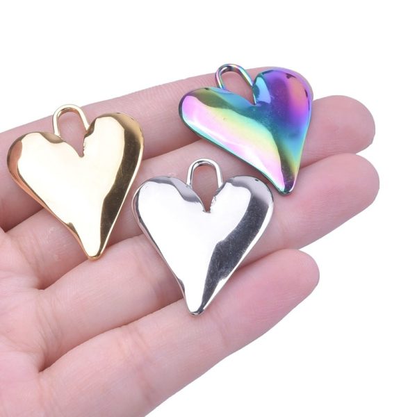 Wholesale Love Heart Steel Gold Titanium Steel Colorful Pendant Accessories Cheap