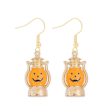 Wholesale Halloween Alloy Oil Dripping Funny Horror Pirate Skull Pumpkin Earrings For Sale