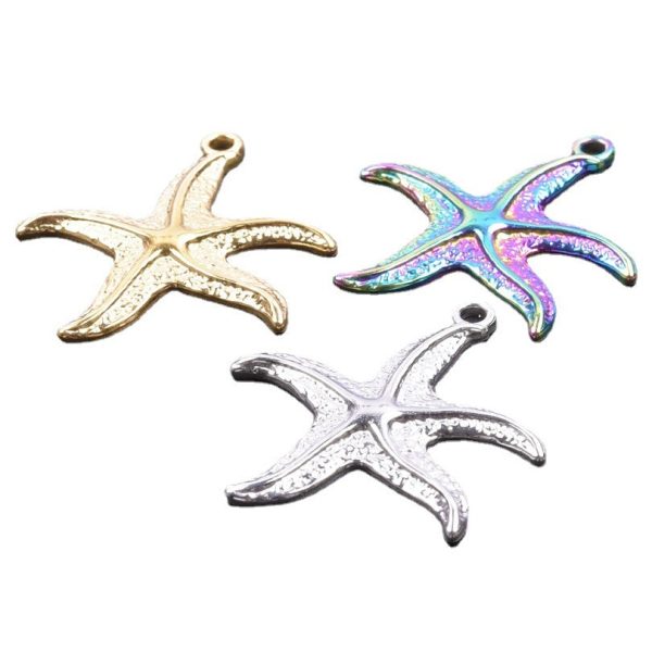 Wholesale Steel Color Irregular Starfish Titanium Steel Colorful Pendant Accessories For Discount