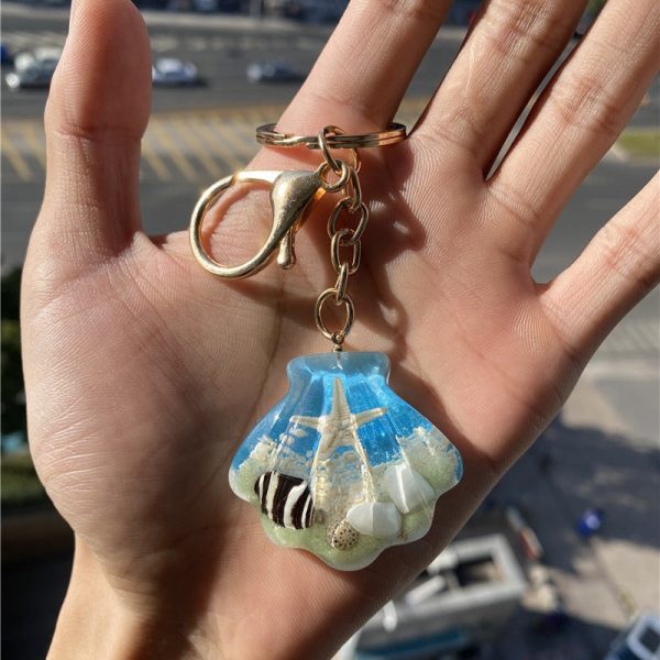 Wholesale 12pcs Luminous Shell Starfish Resin Conch Keychain Online Sale