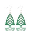 Wholesale Christmas Simple Hollow Christmas Tree Pu Leather Earrings Online now