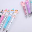 Wholesale Beaded Pens DIY Cute Cartoon Vase Flower House Tooth Glue Colorful Plastic Ballpoint Pen Cheap