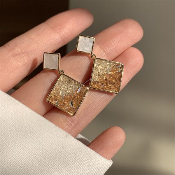 Wholesale Diamond Quicksand Gradient Color Non-pierced Ear Clip Earrings Cheap