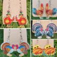 Wholesale 2 Pair Pack Acrylic Thanksgiving Turkey Celebration Party Earrings Online Sale