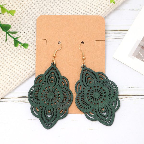 Wholesale Carved Pattern Pendant Vintage Elegant Earrings Online Sale