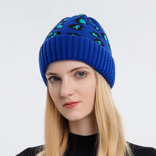 Wholesale  New Leopard Print Autumn winter Knit Hat Fashion