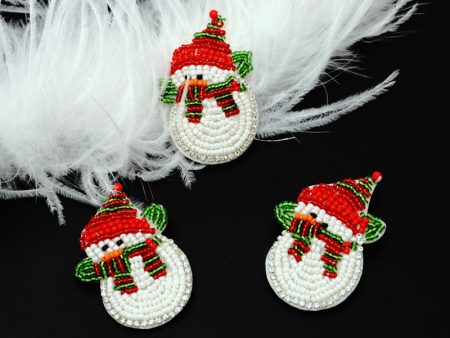 Wholesale Handmade Beaded Santa Claus Embroidery Patches Hat Clothes Decoration Supply