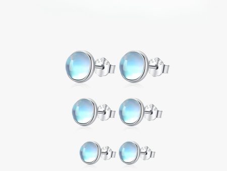 Wholesale S925 Sterling Silver Moonstone Ins Hot Sale Earrings Cheap