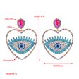 Wholesale Fashion Diamond Heart Evil Eye Exaggerated Earrings on Sale