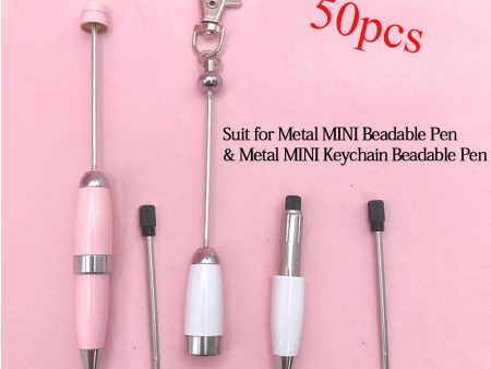 Wholesale 20pcs 50pcs Metal Mini Bead Pen and Metal Mini Keychain Bead Pen Replacement Core Supply