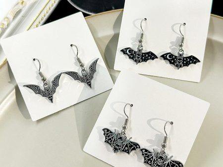 Wholesale Dark Halloween Bat Funny Animal Punk Design Earrings Online now