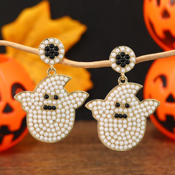 Wholesale Halloween Ghost Rice Bead Earrings on Sale