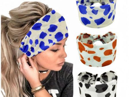 Wholesale Boho Cow Pattern Yoga Headband Online now