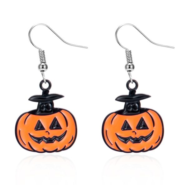 Wholesale Dark Style Halloween Pumpkin Skull Earrings Cheap