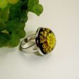 Wholesale 6pcs Handmade Vintage Real Flower Resin Dripping Dried Flower Ring Supply