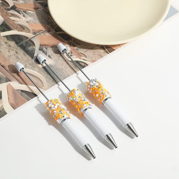 Wholesale 10pcs Beadable Pens Full of Diamonds DIY Handmade Diamond Ballpoint Pen Online Hot Sale