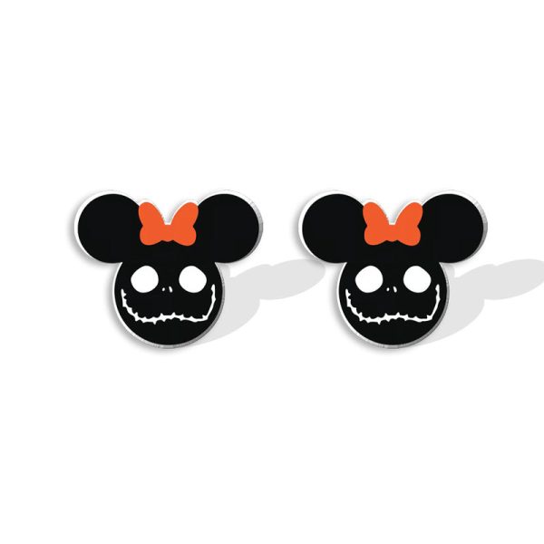 Wholesale Halloween Heat Shrink Cute Bat Earrings Fashion