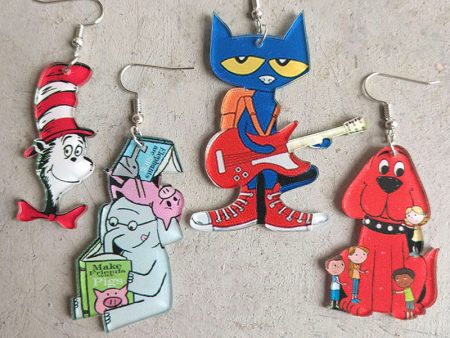 Wholesale Guitar Cat Elephant Puppy Student Teacher Earrings Online Sale