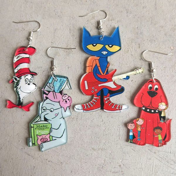 Wholesale Guitar Cat Elephant Puppy Student Teacher Earrings Online Sale