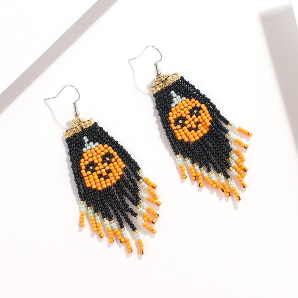 Wholesale Halloween Series Rice Bead Ghost Earrings Online Hot Sale