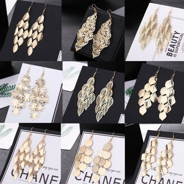 Wholesale Fashion Metal Exaggerated Tassel Long Earrings Online