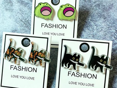 Wholesale Cat Acrylic Halloween Earrings For Sale