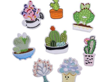 Wholesale DIY Cloth Patch Embroidery Succulent Cactus Hat Clothes Patch Supply