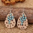 Wholesale Exaggerated Cactus Turquoise Western Cowboy Horse Hair Leopard Earrings Sale