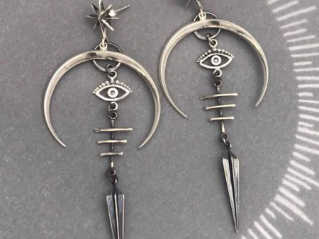 Wholesale Punk Rock Halloween Goth Devil Eyes Silver Plated Earrings Online Hot Sale