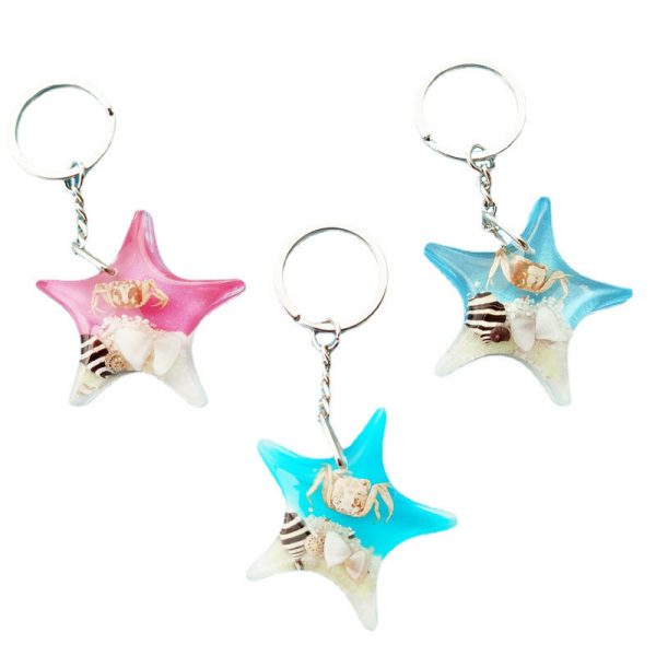 Wholesale12pcs Starfish Shape Acrylic Keychain Online Hot Sale