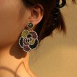 Wholesale Music Carnival Earrings Super Flash Set Rhinestone Exaggerated Hand Earrings Online now