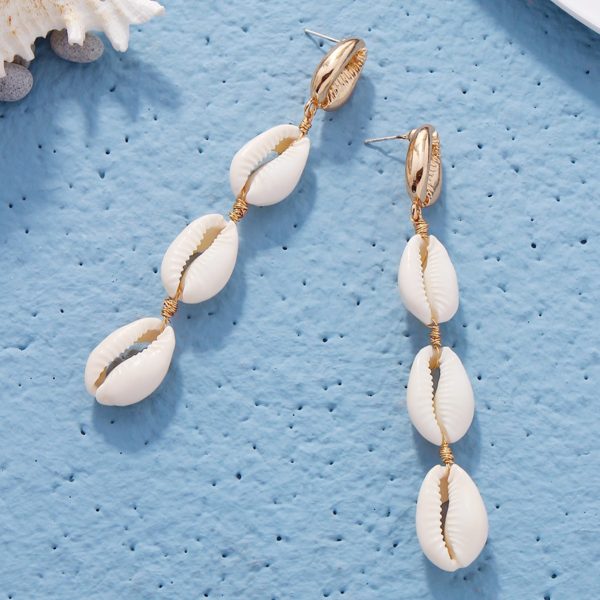 Wholesale Bohemian Shell Beads Pendant Earrings Fashion