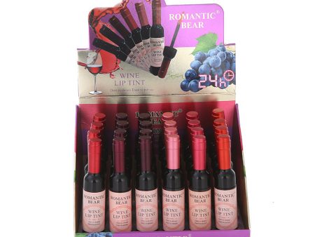 Wholesale 24pcs Red Wine Bottle Non-stick Lip Glaze on Sale