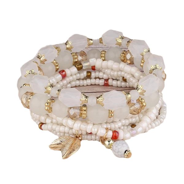 Wholesale Bohemian Crystal Fashion Elastic Multi-layer Beaded Bracelet on Sale