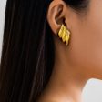 Wholesale Geometric Three-Layer Wings 18K Gold Plated Earrings on Sale