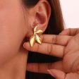 Wholesale Glossy Flower and Leaf Metal Stud Earrings Cheap