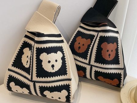 Wholesale Cute Animal Versatile Outdoor Knitted Handbags Supply