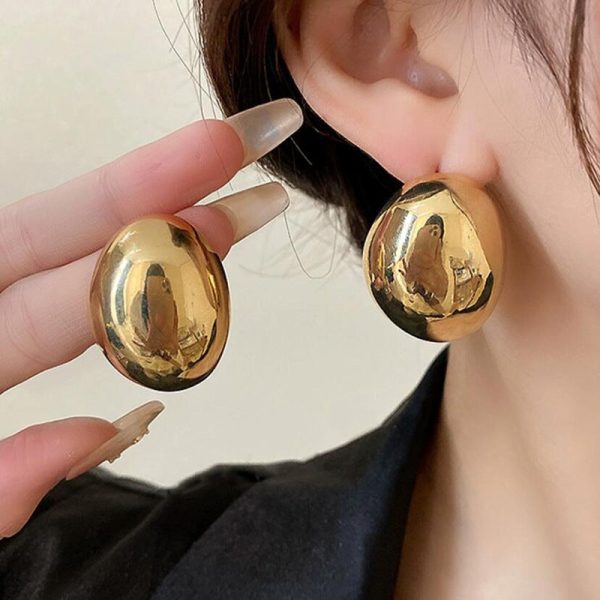 Wholesale Exaggerated Irregular Oval Metal Earrings For Cheap