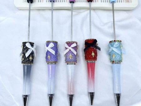 Wholesale 10pcs Beadable Pens DIY Handmade Rhinestone Bow Ballpoint Pen Cheap