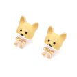 Wholesale Cartoon Enamel Bow Puppy Zinc Alloy Earrings Discount