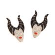 Wholesale Halloween Horn Witch Alloy Diamond Oil Dripping Earrings Online Sale