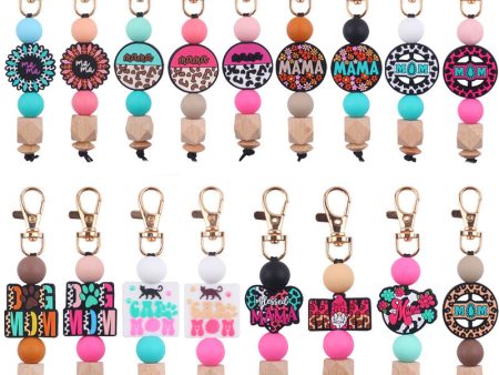 Wholesale Handmade Silicone Beaded Cartoon Mother s Day Keychain Hot on Sale