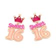 Wholesale Cartoon Enamel Crown Birthday Zinc Alloy Earrings Supply