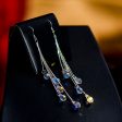 Wholesale 925 Silver Long Crystal Water Drop Tassel Earrings Sale