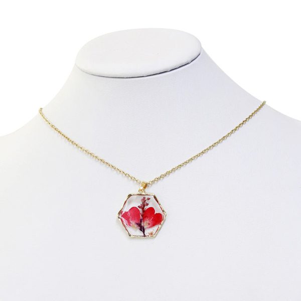 Wholesale 6pcs Polygonal Real Flower Preserved Flower Dried Flower Necklace Online Hot Sale