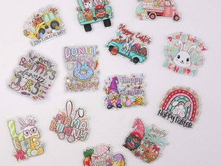 Wholesale 10pcs Easter Cartoon Rabbit Acrylic Cute DIY Patch Accessories on Sale