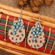 Wholesale Exaggerated Cactus Turquoise Western Cowboy Horse Hair Leopard Earrings Sale